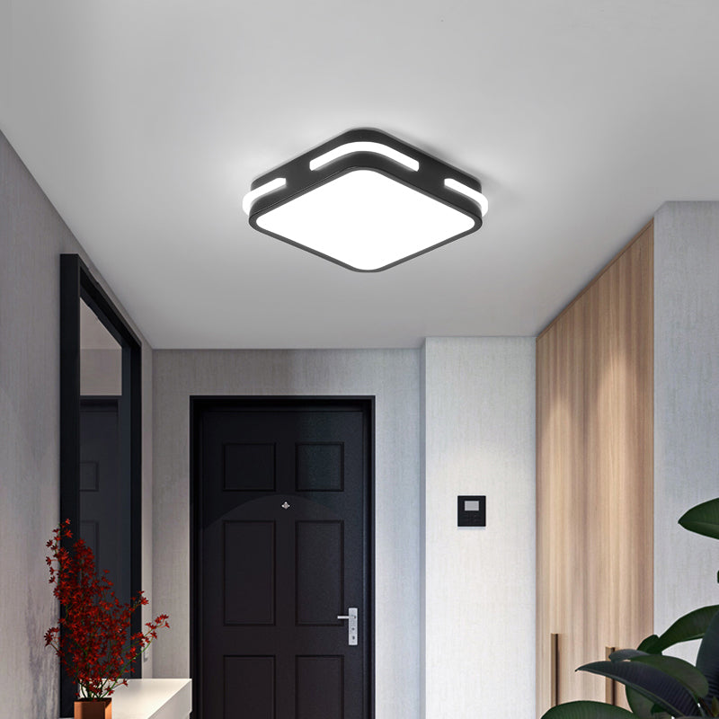 Minimalist Black Acrylic LED Flush Mount Ceiling Light for Corridors