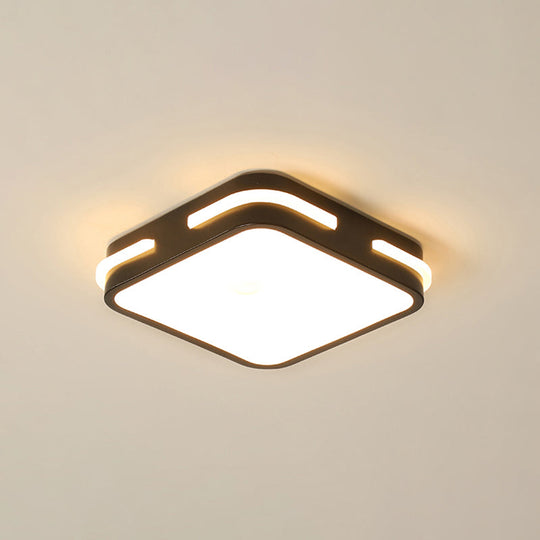 Minimalist Black Acrylic LED Flush Mount Ceiling Light for Corridors