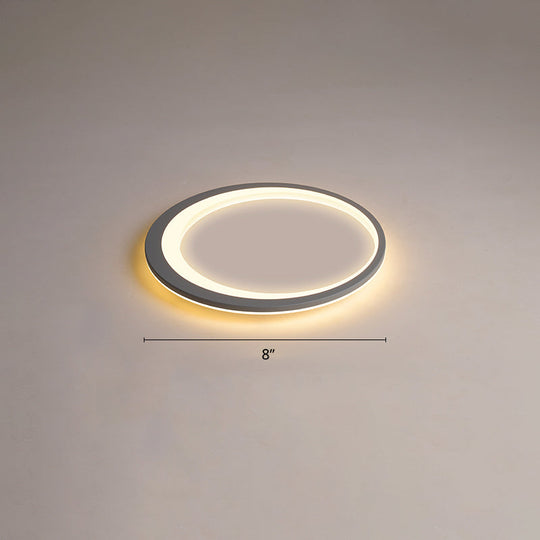 Ultrathin Flush Mount Led Ceiling Light Fixture - Nordic Style (Grey-White) Gray-White / 8 Warm