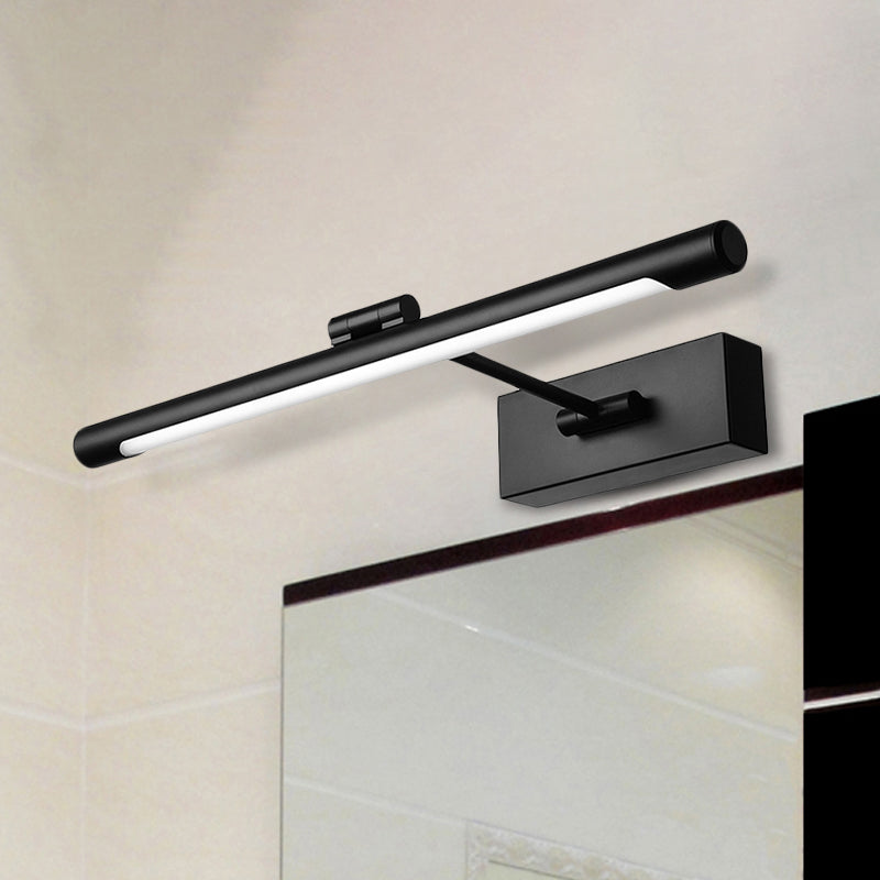 Contemporary Led Tubed Vanity Wall Sconce - Black/White Acrylic Lamp For Bathrooms 16.5/18 Wide