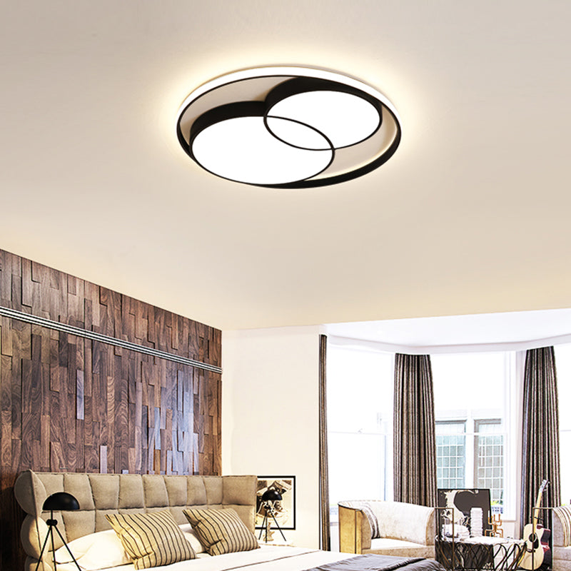 Nordic LED Round Flush Mount Ceiling Light with Acrylic Shade