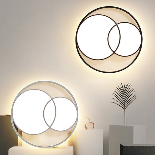 Nordic LED Round Flush Mount Ceiling Light with Acrylic Shade