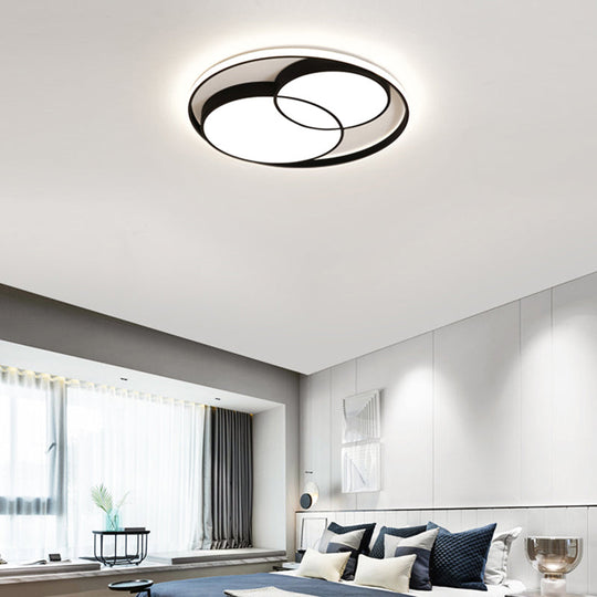 Nordic LED Round Flush Mount Ceiling Light with Acrylic Shade