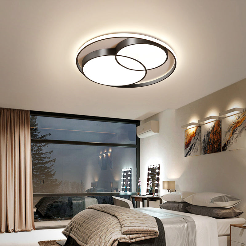 Nordic LED Round Flush Mount Ceiling Light with Acrylic Shade