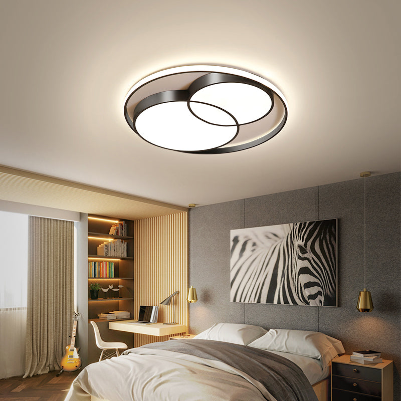 Nordic LED Round Flush Mount Ceiling Light with Acrylic Shade