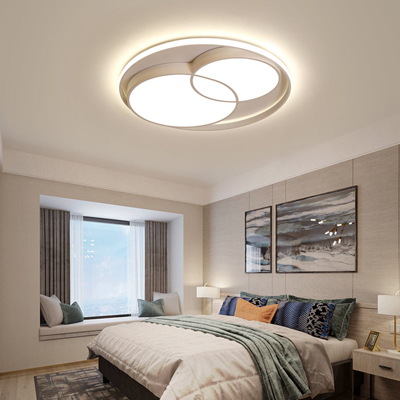 Nordic LED Round Flush Mount Ceiling Light with Acrylic Shade