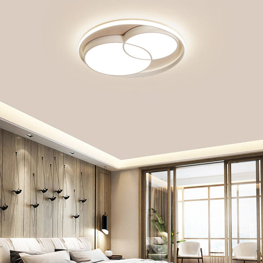 Nordic LED Round Flush Mount Ceiling Light with Acrylic Shade