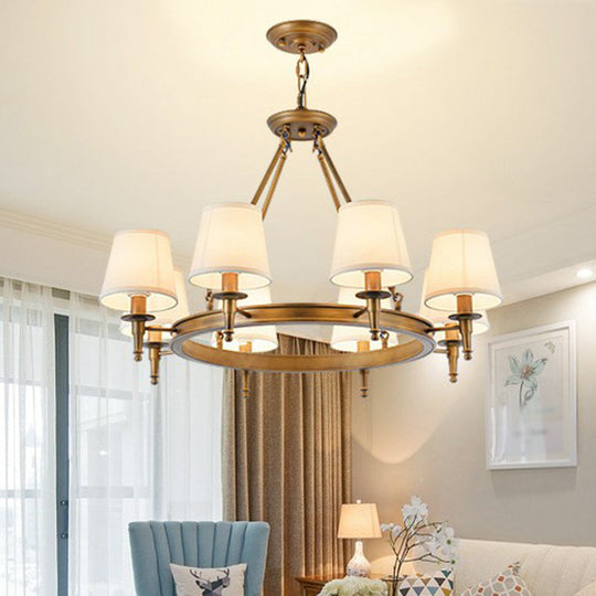 Tapered Fabric Chandelier Ceiling Lamp For Living Room