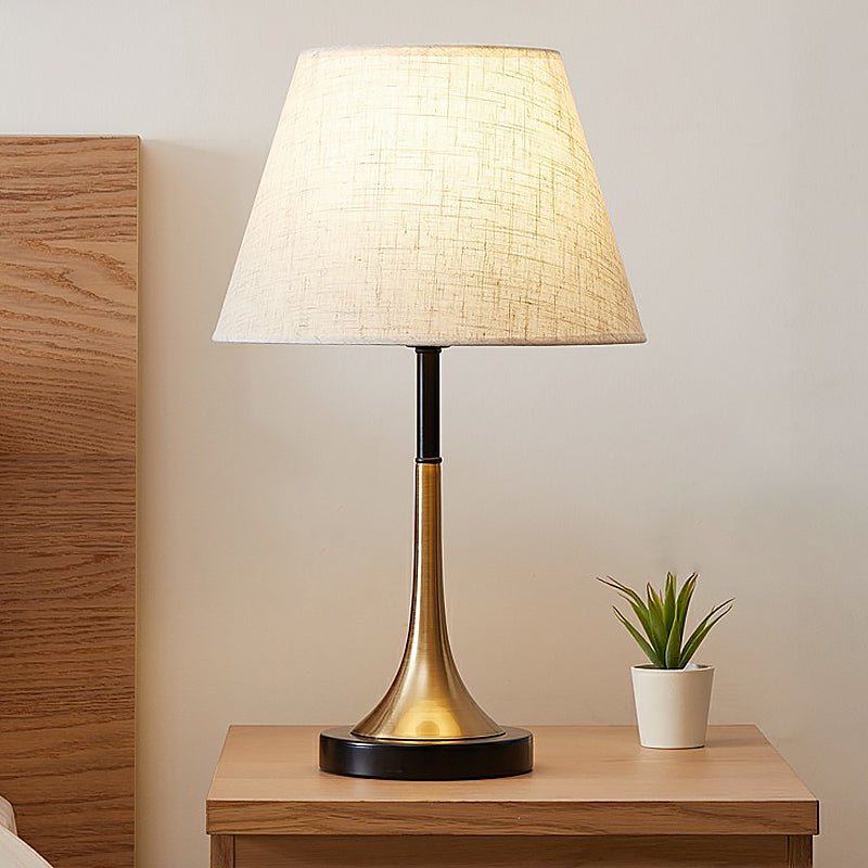 Simplicity Empire Shade Table Light: Elegant Brass Night Lighting For Bedroom (1 Bulb) / 11