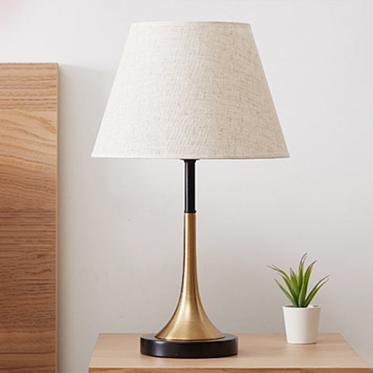 Simplicity Empire Shade Table Light: Elegant Brass Night Lighting For Bedroom (1 Bulb)