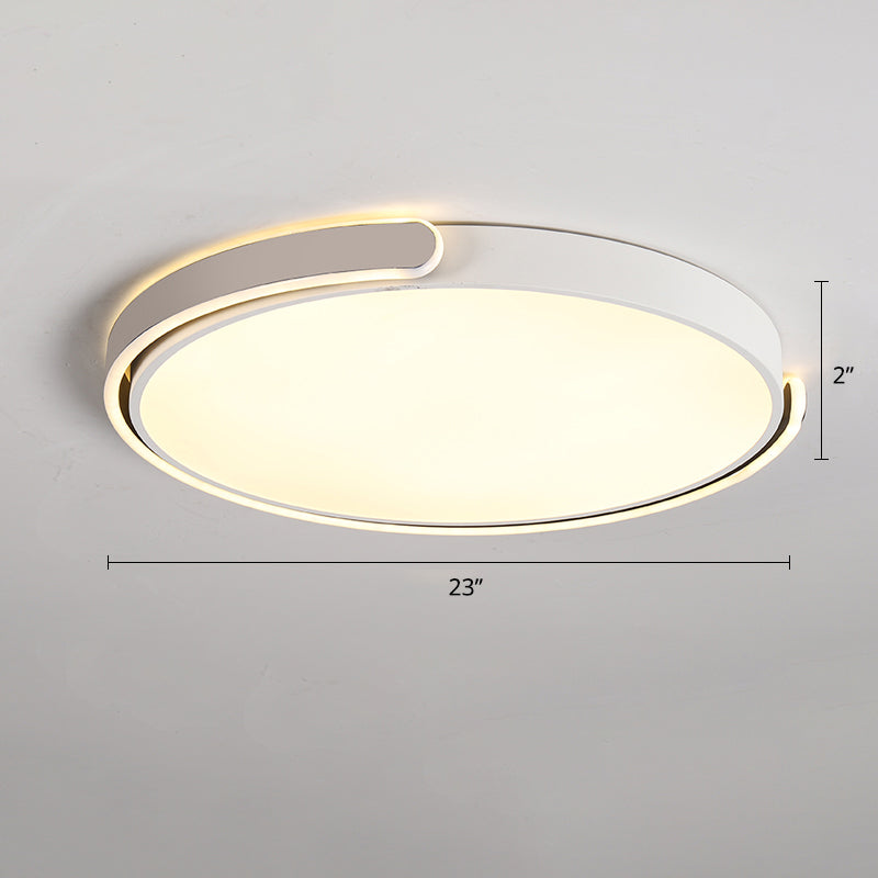 Round Nordic LED Ceiling Light with Acrylic Shade for Bedroom