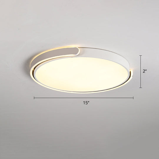 Round Nordic LED Ceiling Light with Acrylic Shade for Bedroom