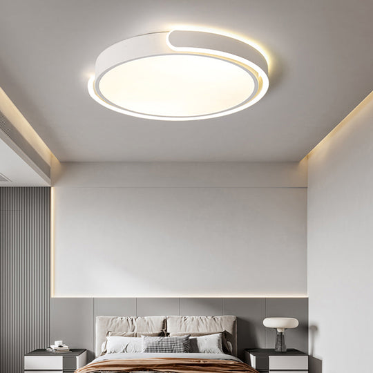 Round Nordic LED Ceiling Light with Acrylic Shade for Bedroom