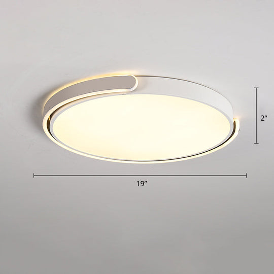 Round Nordic LED Ceiling Light with Acrylic Shade for Bedroom