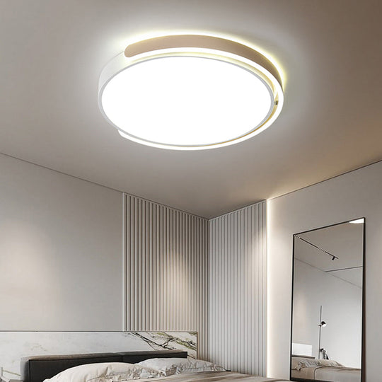 Round Nordic LED Ceiling Light with Acrylic Shade for Bedroom