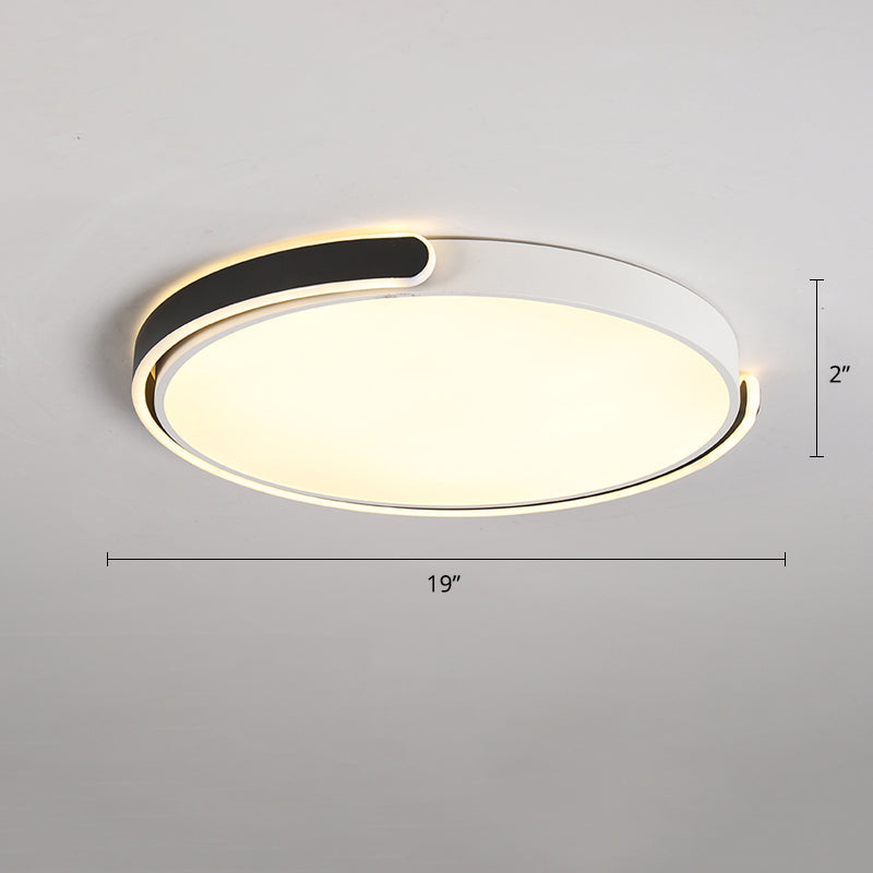 Round Nordic LED Ceiling Light with Acrylic Shade for Bedroom