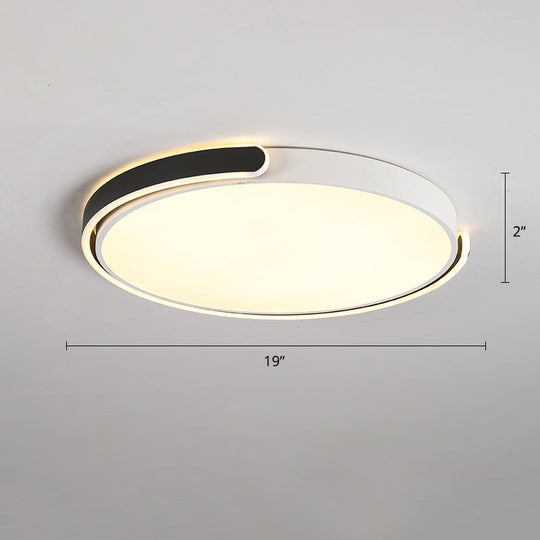 Round Nordic Led Ceiling Light With Acrylic Shade For Bedroom Black / 19