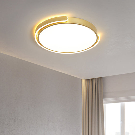 Round Nordic LED Ceiling Light with Acrylic Shade for Bedroom