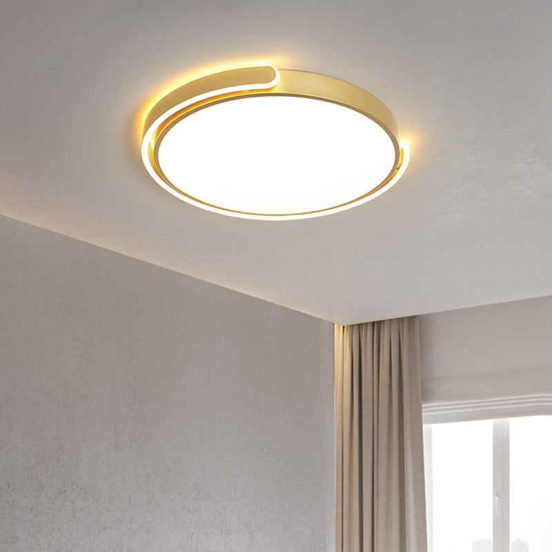 Round Nordic Led Ceiling Light With Acrylic Shade For Bedroom