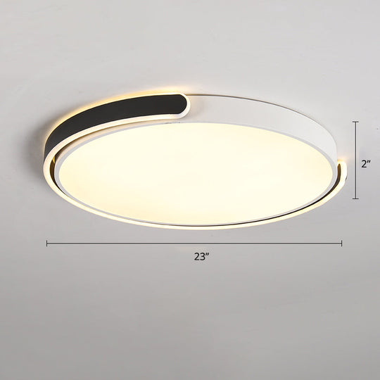 Round Nordic LED Ceiling Light with Acrylic Shade for Bedroom