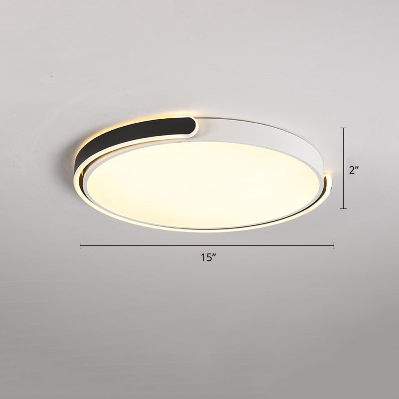 Round Nordic LED Ceiling Light with Acrylic Shade for Bedroom