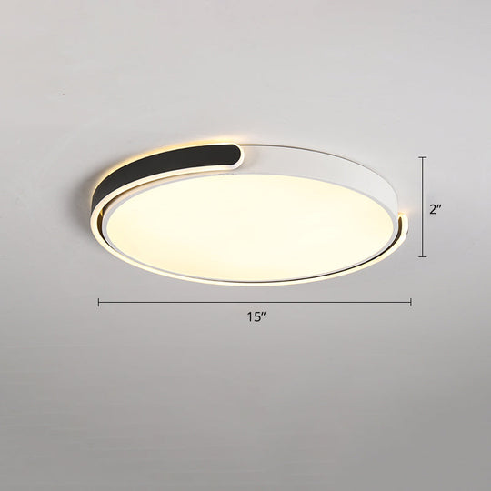 Round Nordic Led Ceiling Light With Acrylic Shade For Bedroom Black / 15