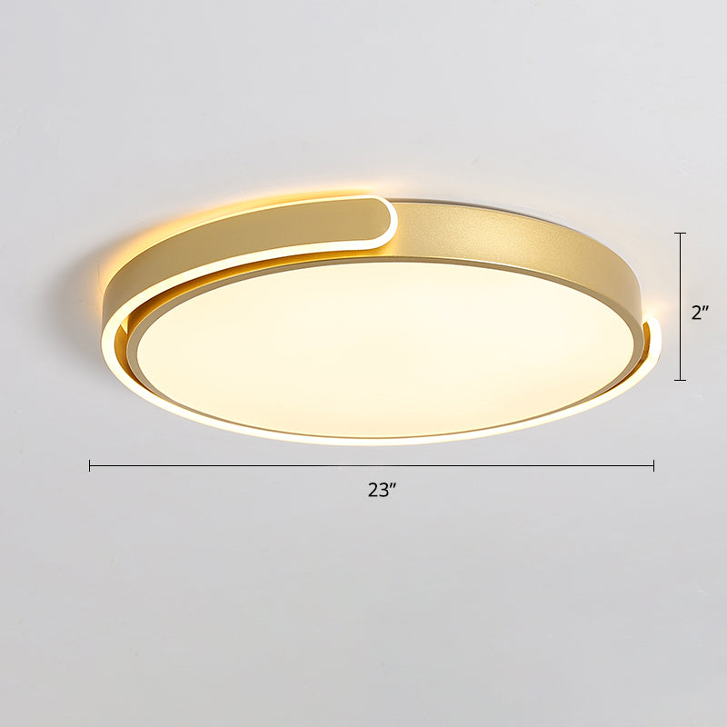 Round Nordic LED Ceiling Light with Acrylic Shade for Bedroom