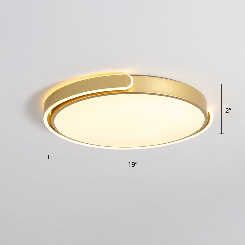 Round Nordic LED Ceiling Light with Acrylic Shade for Bedroom