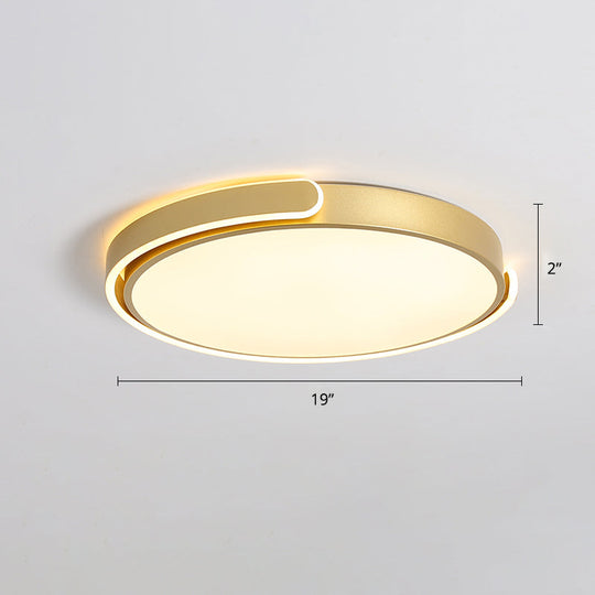 Round Nordic LED Ceiling Light with Acrylic Shade for Bedroom