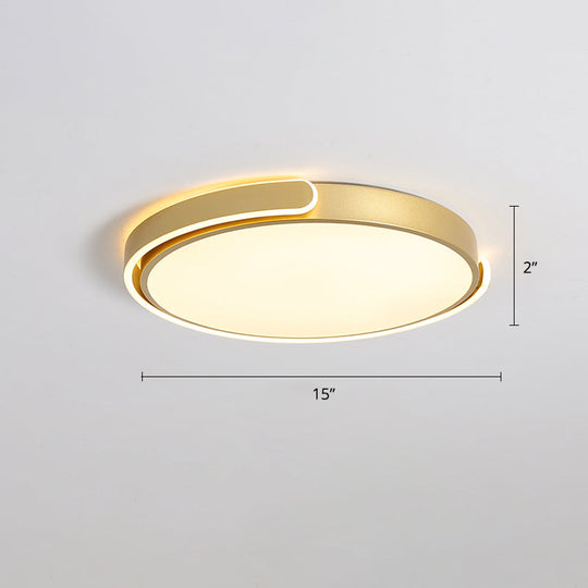 Round Nordic LED Ceiling Light with Acrylic Shade for Bedroom