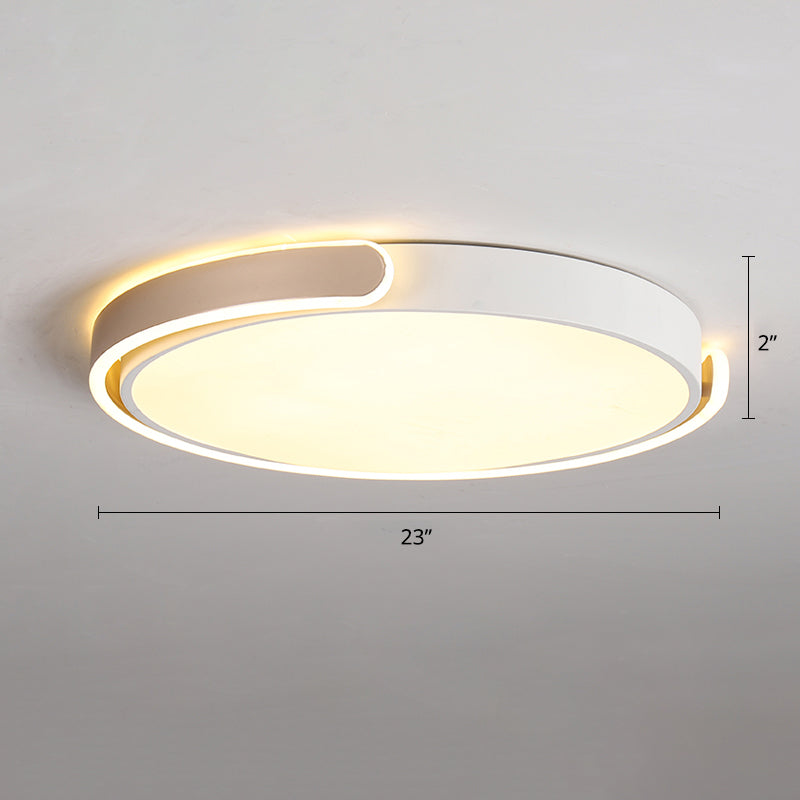 Round Nordic LED Ceiling Light with Acrylic Shade for Bedroom