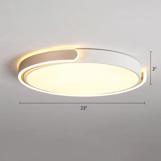 Round Nordic Led Ceiling Light With Acrylic Shade For Bedroom Champagne / 23