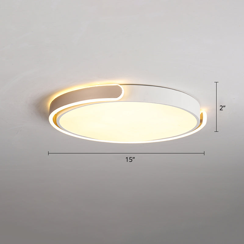 Round Nordic LED Ceiling Light with Acrylic Shade for Bedroom