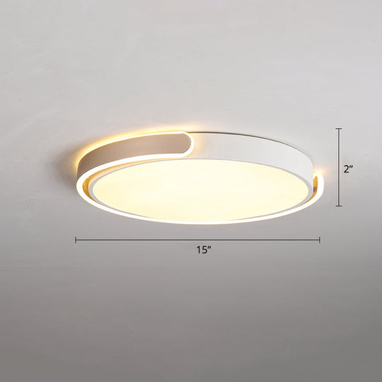 Round Nordic Led Ceiling Light With Acrylic Shade For Bedroom Champagne / 15