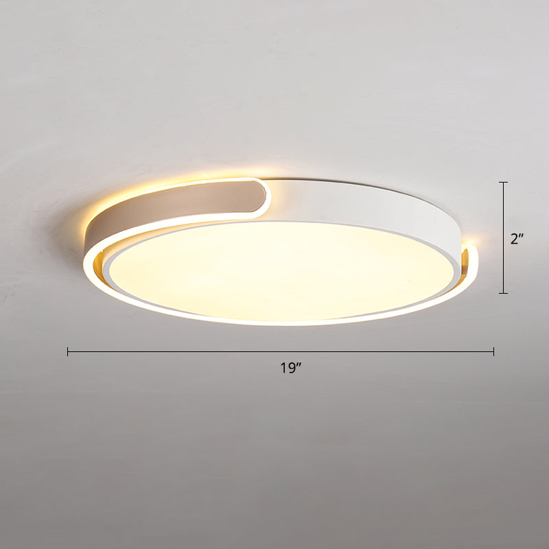 Round Nordic LED Ceiling Light with Acrylic Shade for Bedroom