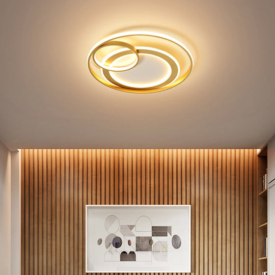 Modern Led Flush Mount Ceiling Light With Acrylic Circle Design For Simplicity In Bedroom