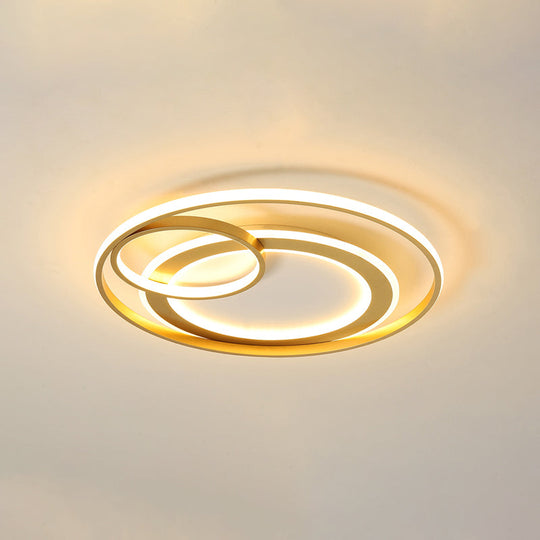 Modern Led Flush Mount Ceiling Light With Acrylic Circle Design For Simplicity In Bedroom Gold /