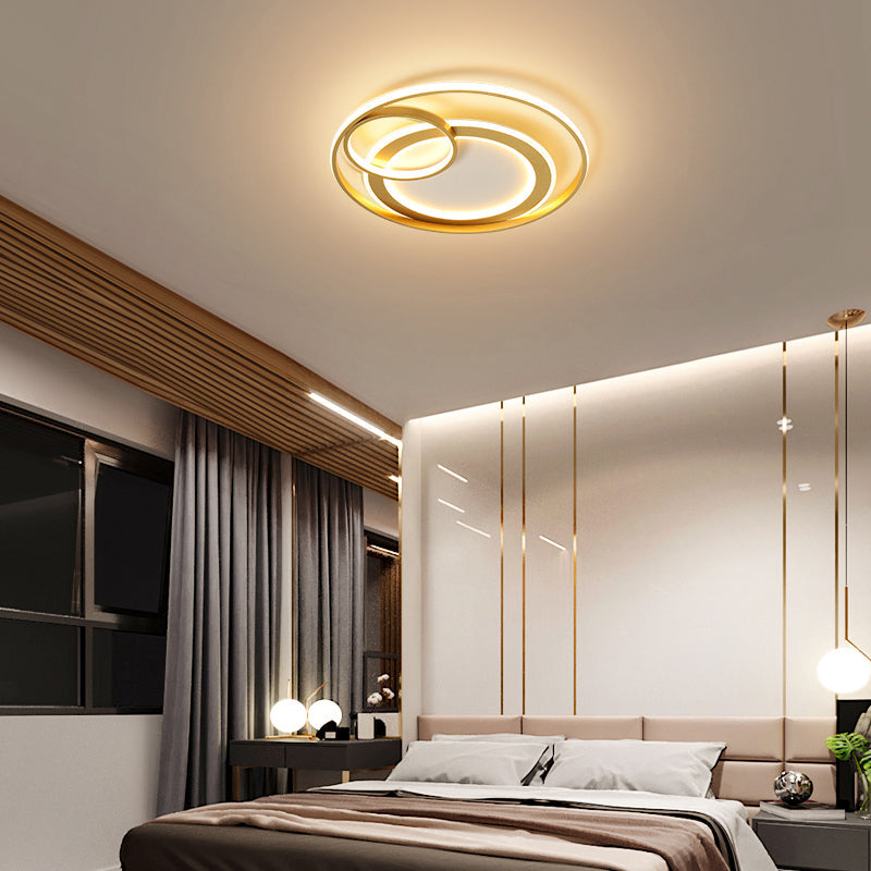 Modern Led Flush Mount Ceiling Light With Acrylic Circle Design For Simplicity In Bedroom