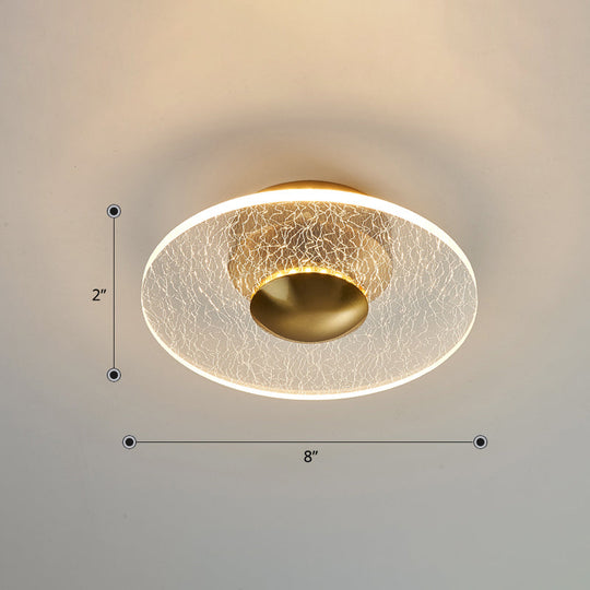 Postmodern Clear Acrylic Disc Semi Flush Mount Lamp LED Ceiling Light for Corridor