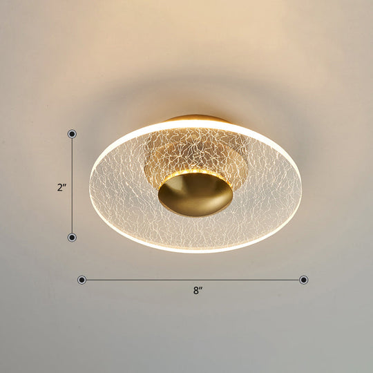 Postmodern Clear Acrylic Disc Semi Flush Mount Lamp LED Ceiling Light for Corridor