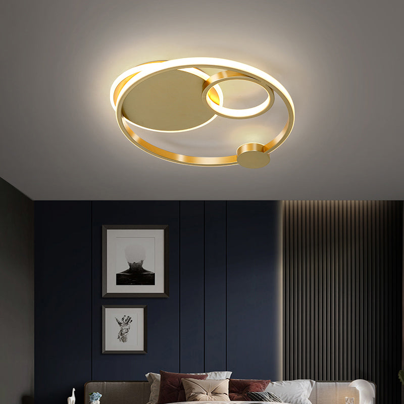 Modern Metal Led Flushmount Ceiling Lamp For Bedroom