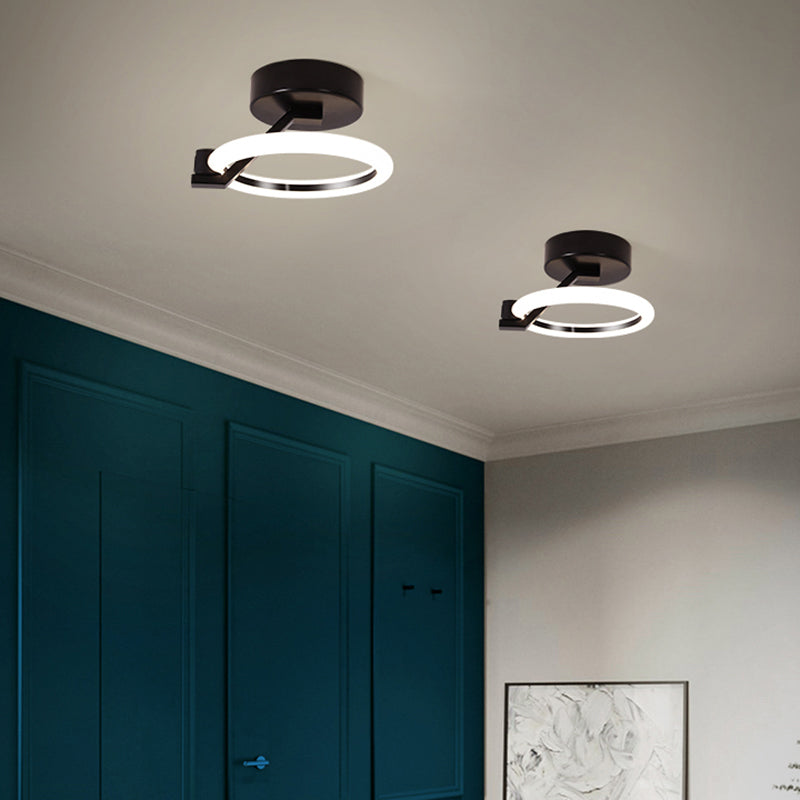 LED Flush Mount Ceiling Light: Acrylic Semi-Mount Fixture for Corridor - Simplicity and Style