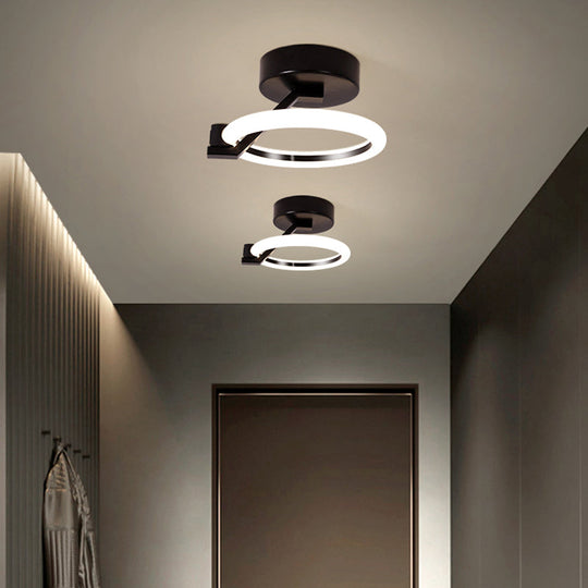 LED Flush Mount Ceiling Light: Acrylic Semi-Mount Fixture for Corridor - Simplicity and Style