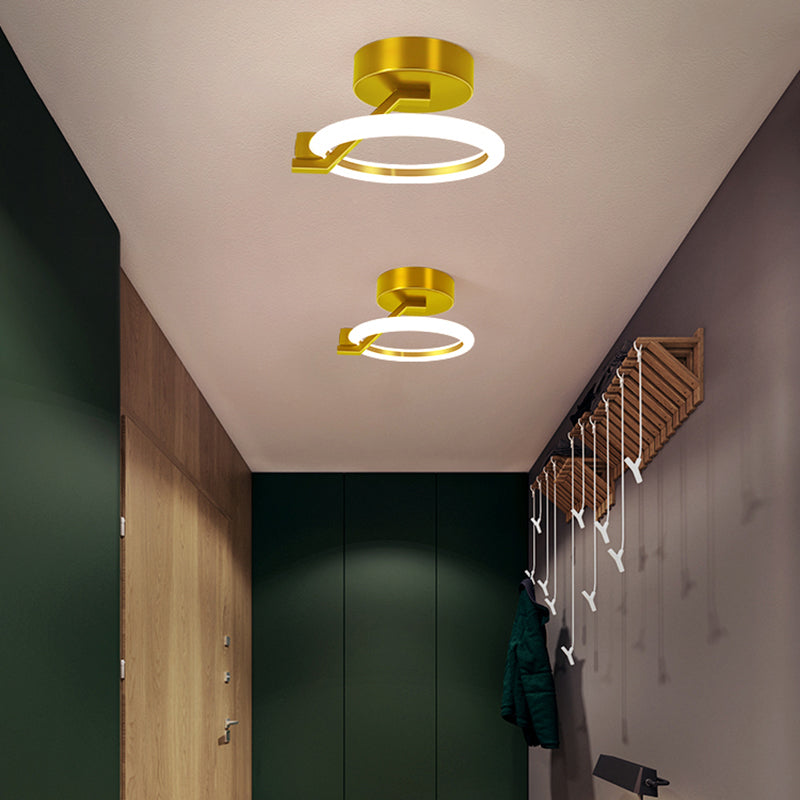 LED Flush Mount Ceiling Light: Acrylic Semi-Mount Fixture for Corridor - Simplicity and Style