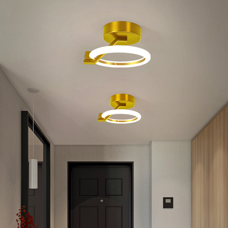 LED Flush Mount Ceiling Light: Acrylic Semi-Mount Fixture for Corridor - Simplicity and Style