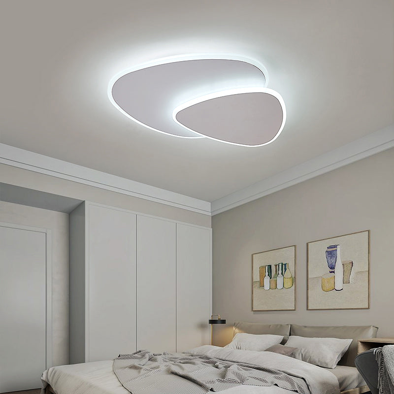 Nordic Style Triangular LED Ceiling Light with Metal Flush Fixture for Bedrooms