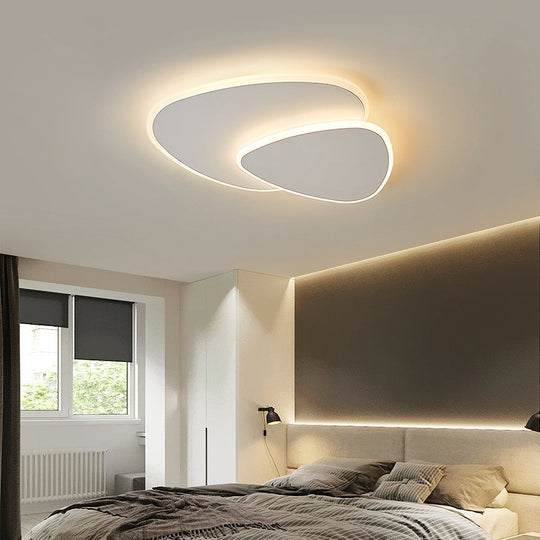 Nordic Style Triangular LED Ceiling Light with Metal Flush Fixture for Bedrooms