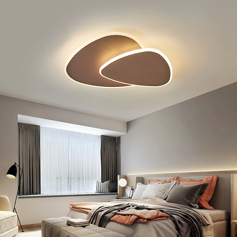 Nordic Style Triangular LED Ceiling Light with Metal Flush Fixture for Bedrooms