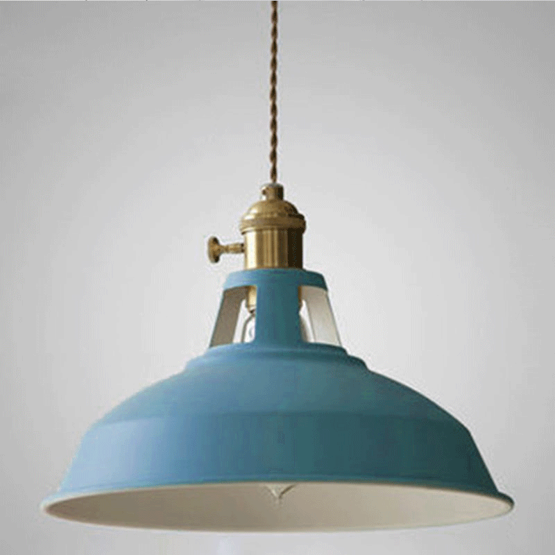 Macarons Industrial  Barn Shade Pendant Light Metal 1-Light Pendant Lighting For Restaurant