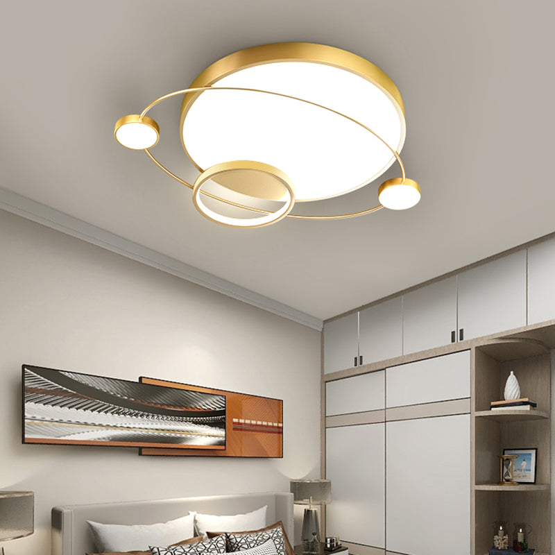 Minimalistic LED Ceiling Lamp for Bedroom with Orbit Shape and Acrylic Material